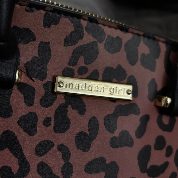 NWOT Madden Girl Leopard and Black Satchel - Picture 2 of 8